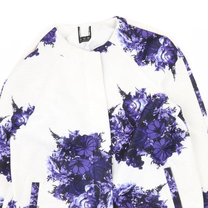 Primark Womens Multicoloured Geometric  Overcoat Coat Size 14