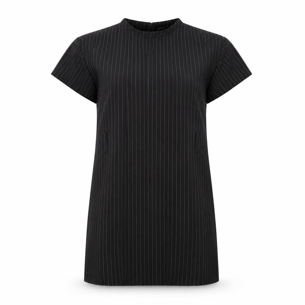 PRETTYLITTLETHING Womens Black Striped  A-Line  Size 6