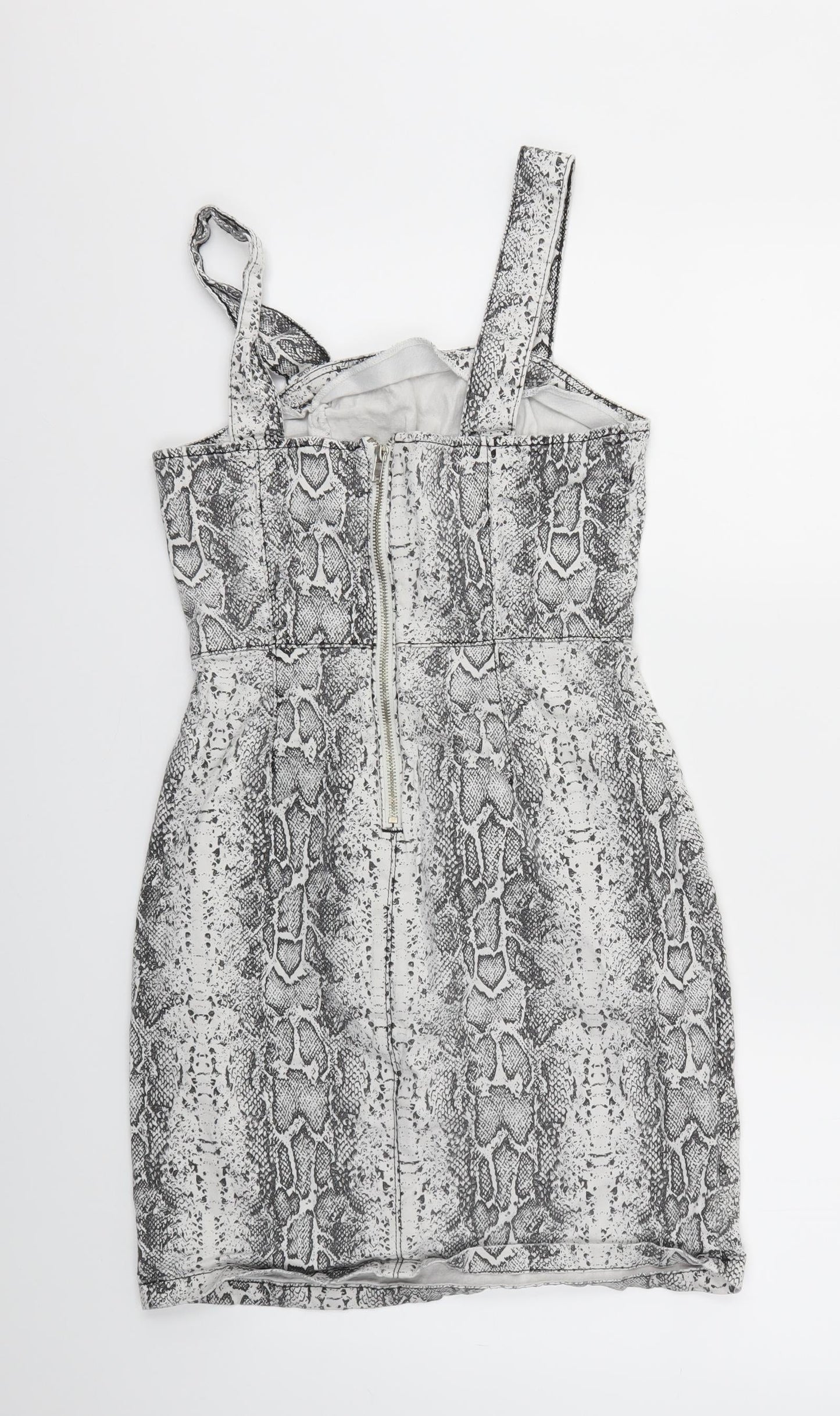 Denim & Co. Womens Grey Animal Print  A-Line  Size 12