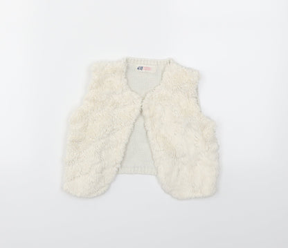 H&M Girls Ivory   Basic Jacket Jacket Size 3-4 Years
