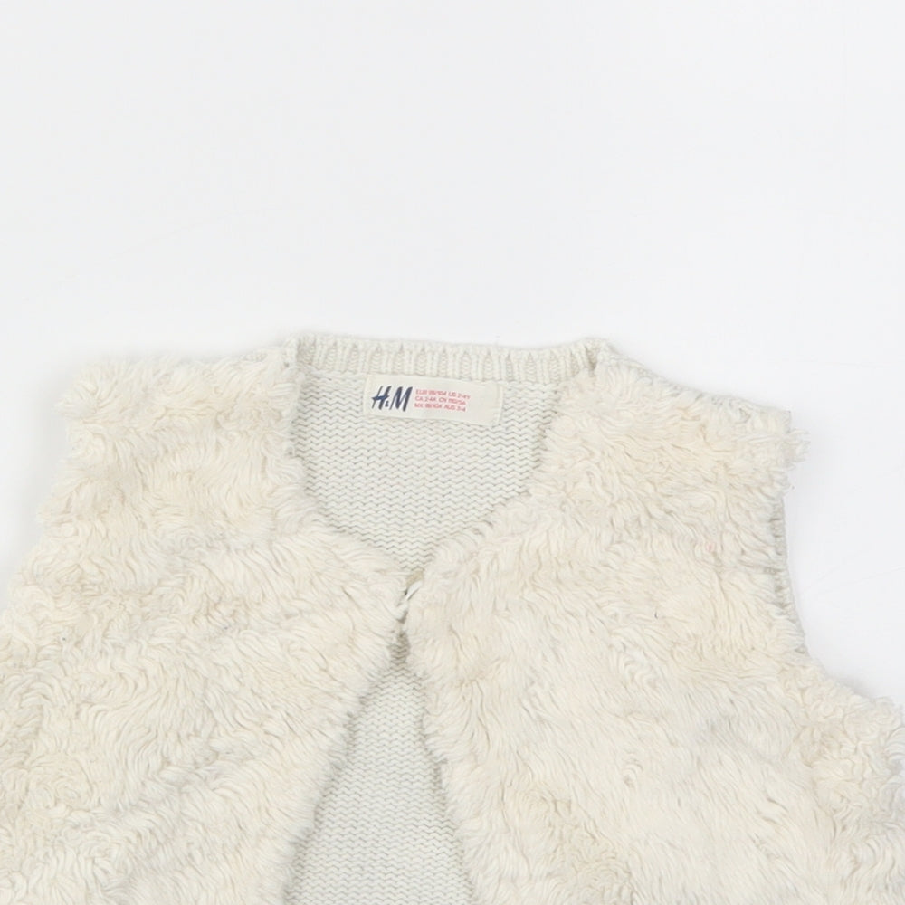 H&M Girls Ivory   Basic Jacket Jacket Size 3-4 Years