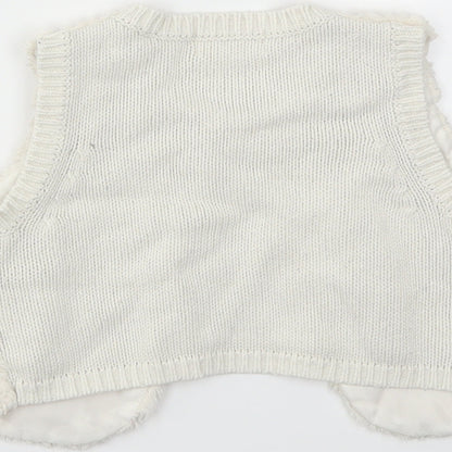 H&M Girls Ivory   Basic Jacket Jacket Size 3-4 Years
