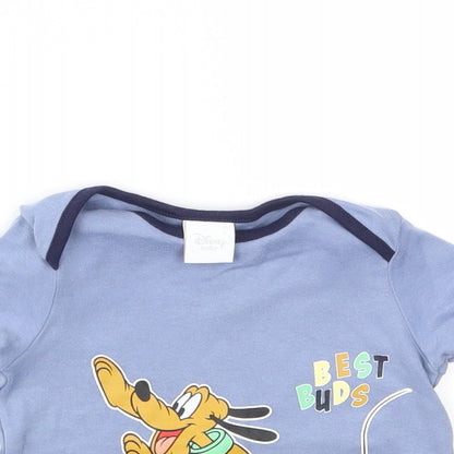 Disney Boys Blue Animal Print  Basic T-Shirt Size 6-9 Months