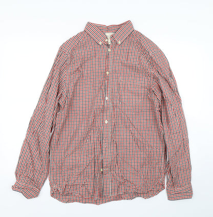 Mens UK Size M H&M Red  Button-Up Long Sleeve Casual Shirt
