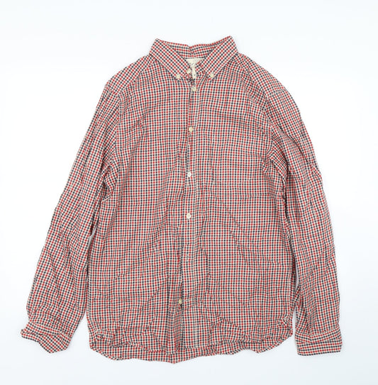 Mens UK Size M H&M Red  Button-Up Long Sleeve Casual Shirt