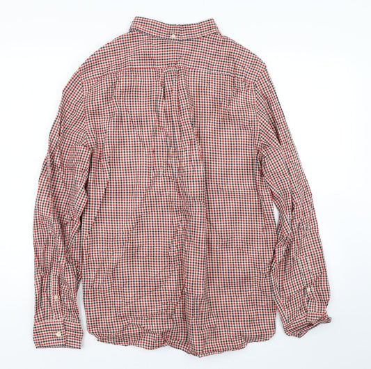 Mens UK Size M H&M Red  Button-Up Long Sleeve Casual Shirt
