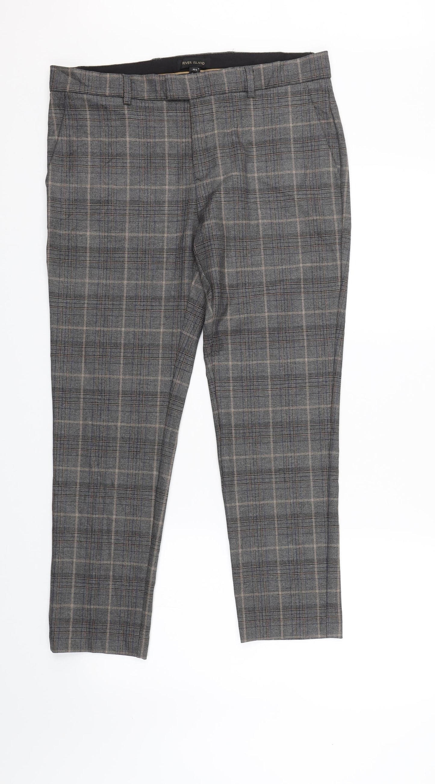 Womens UK Size 34 River Island Regular Fit Carrot Grey Trousers