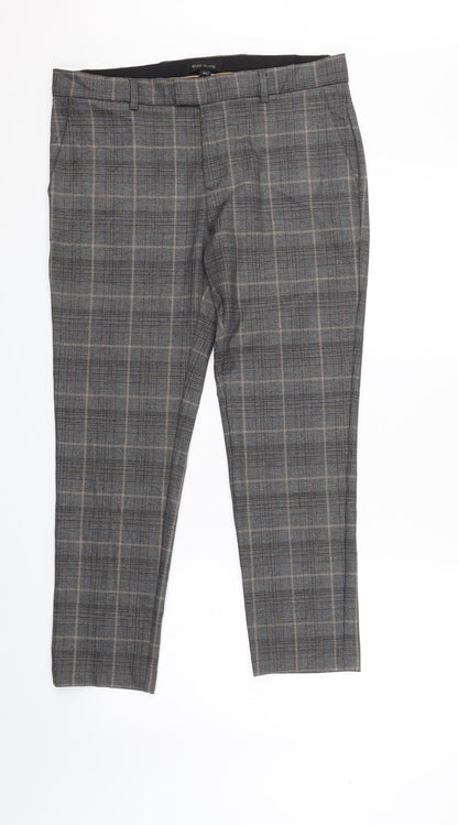 Womens UK Size 34 River Island Regular Fit Carrot Grey Trousers