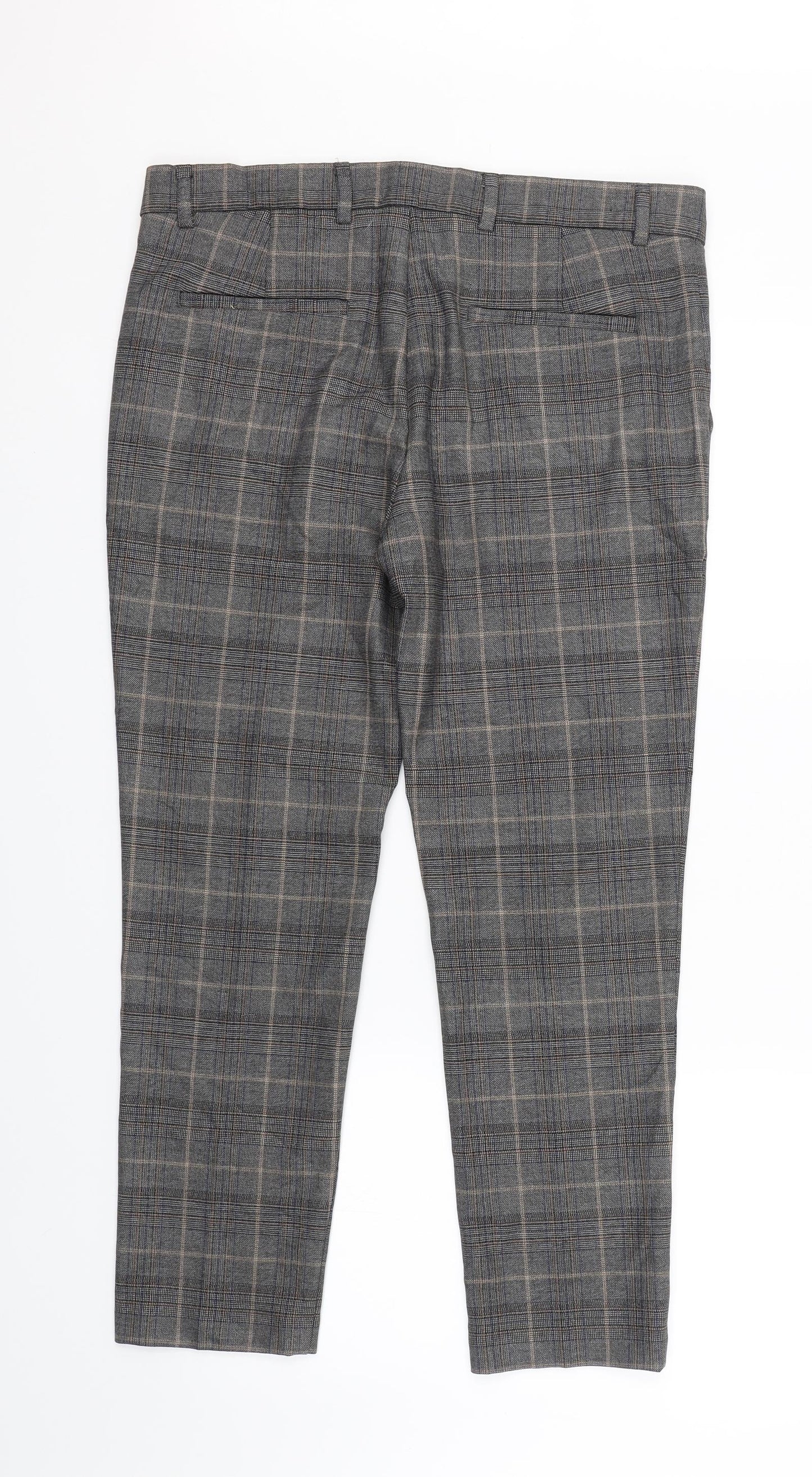 Womens UK Size 34 River Island Regular Fit Carrot Grey Trousers