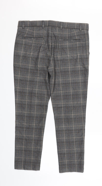 Womens UK Size 34 River Island Regular Fit Carrot Grey Trousers