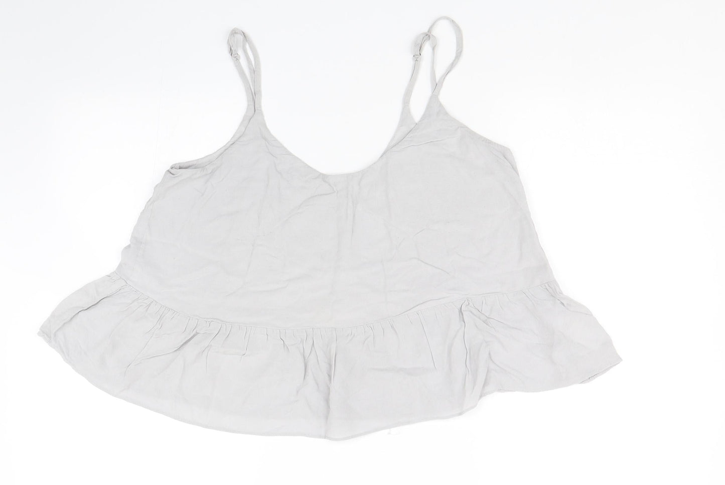 Womens UK Size 12 Topshop Grey Cropped Tank