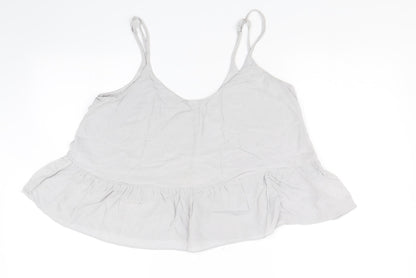 Womens UK Size 12 Topshop Grey Cropped Tank