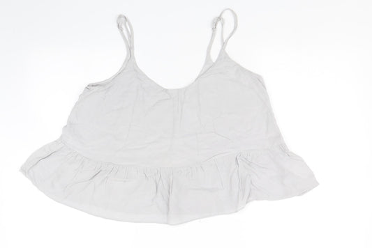 Womens UK Size 12 Topshop Grey Cropped Tank