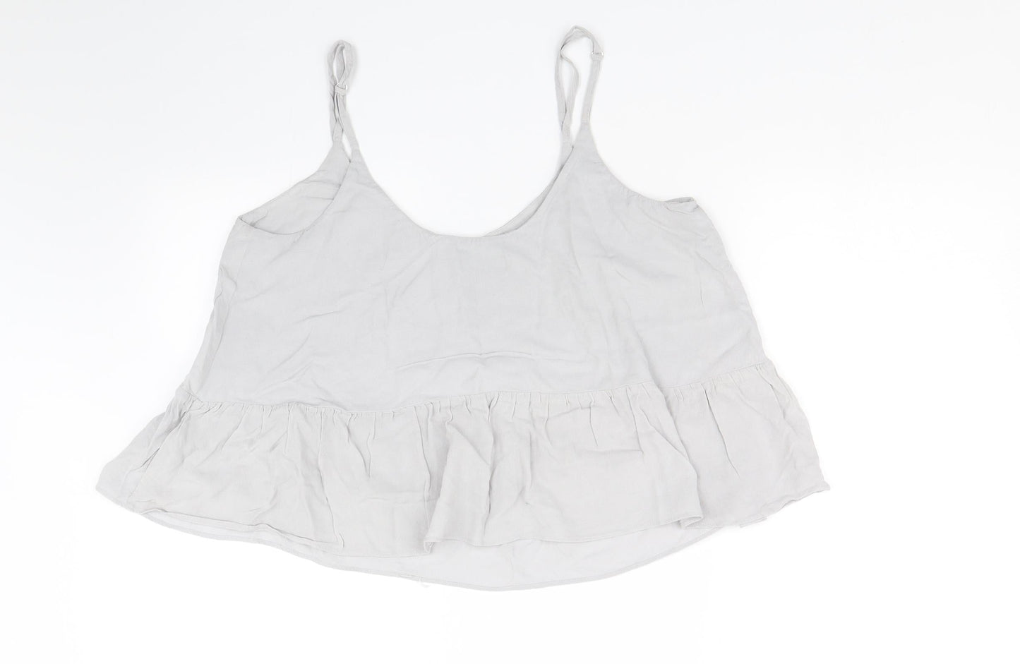 Womens UK Size 12 Topshop Grey Cropped Tank