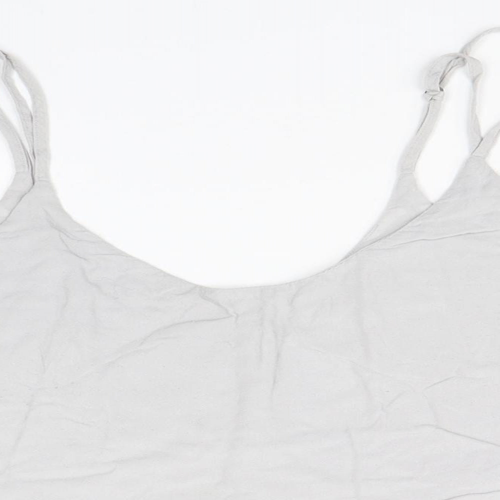 Womens UK Size 12 Topshop Grey Cropped Tank