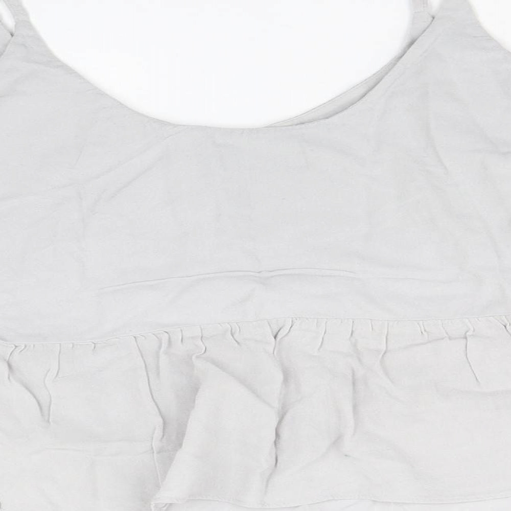 Womens UK Size 12 Topshop Grey Cropped Tank