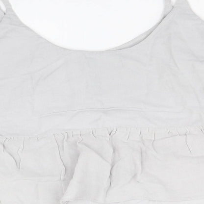 Womens UK Size 12 Topshop Grey Cropped Tank