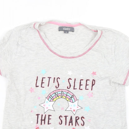 Studio Sleepover Girls Grey   Top Pyjama Top Size S