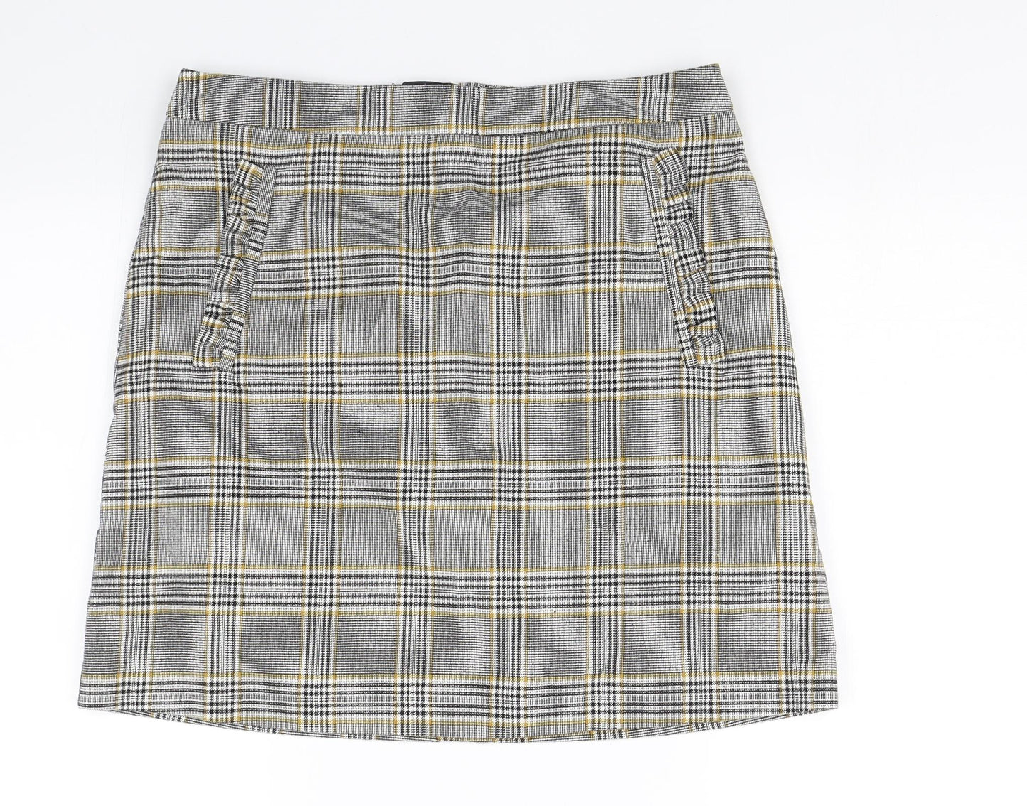 F&F Womens Grey Check  Bandage Skirt Size 10