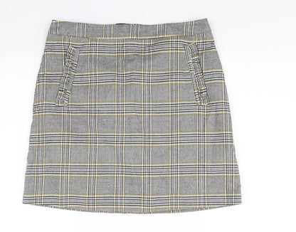 F&F Womens Grey Check  Bandage Skirt Size 10