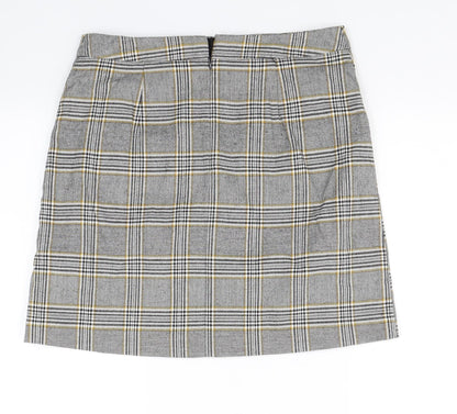 F&F Womens Grey Check  Bandage Skirt Size 10