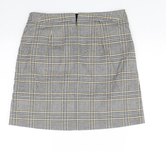 F&F Womens Grey Check  Bandage Skirt Size 10