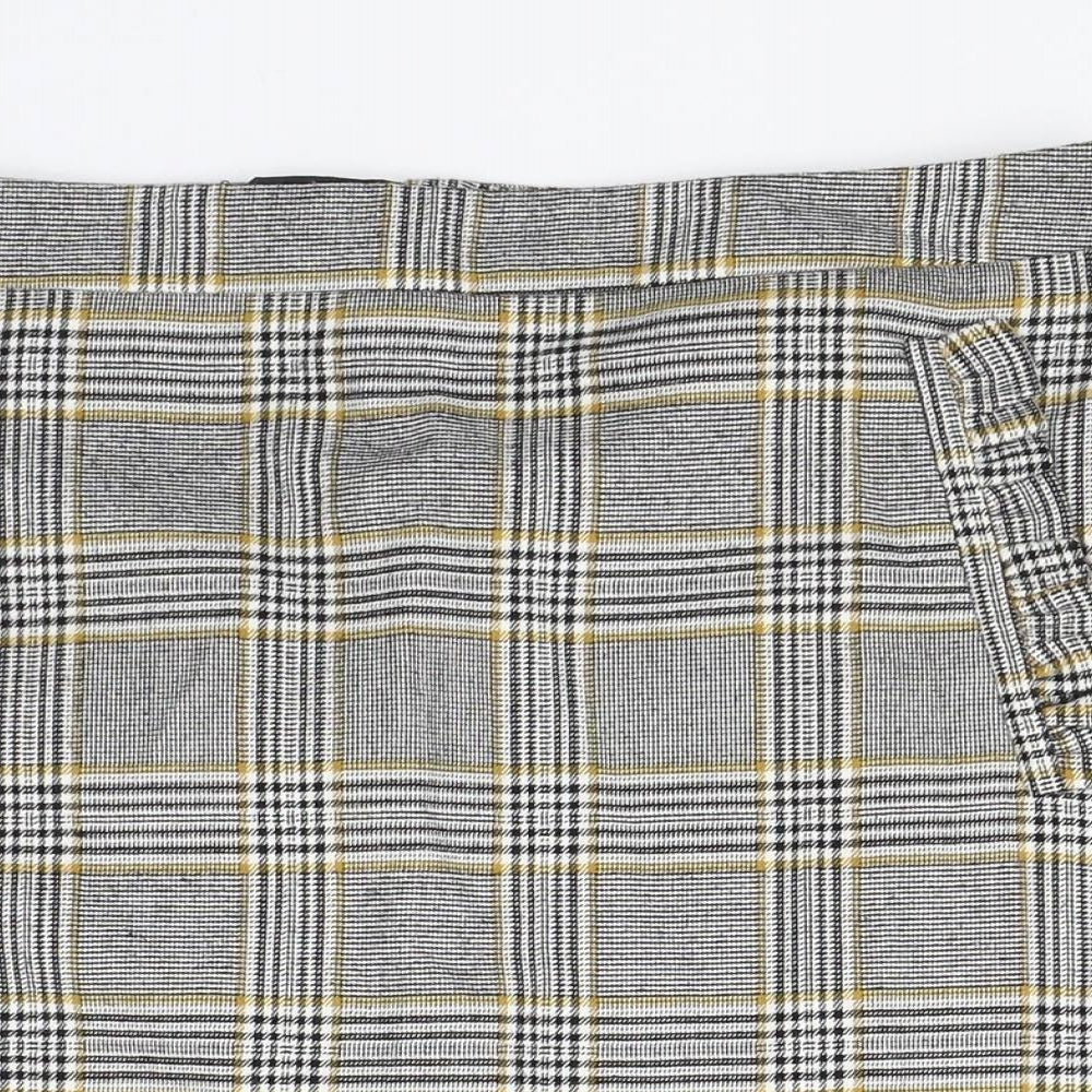 F&F Womens Grey Check  Bandage Skirt Size 10