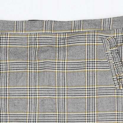 F&F Womens Grey Check  Bandage Skirt Size 10