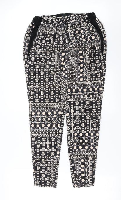 Womens UK Size S H&M Regular Fit Jogger Black Trousers