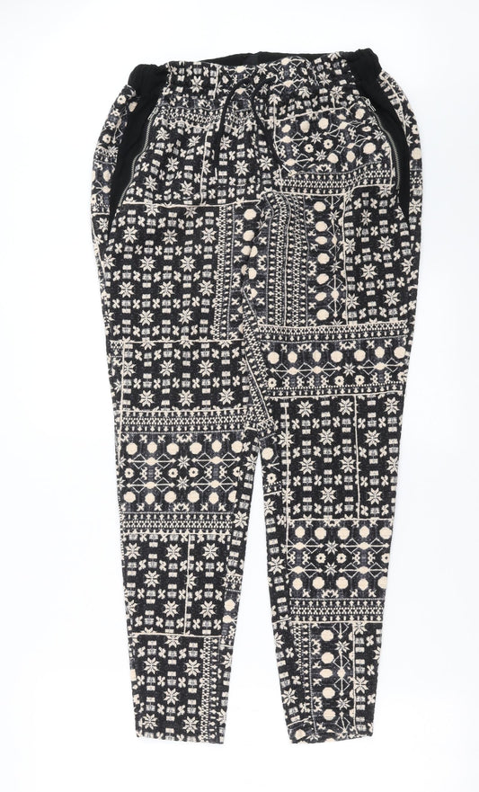 Womens UK Size S H&M Regular Fit Jogger Black Trousers