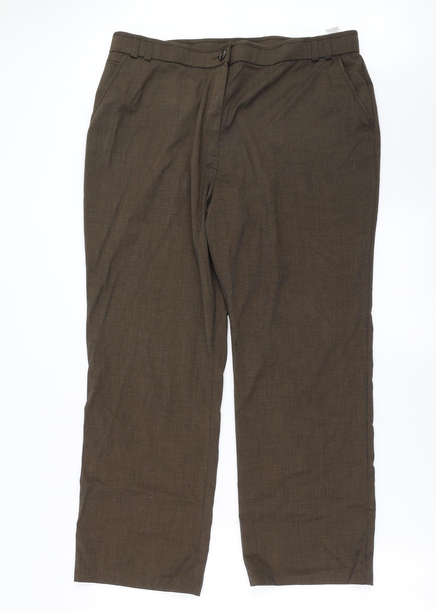 Womens UK Size 18 Marks and Spencer Regular Fit  Brown Trousers
