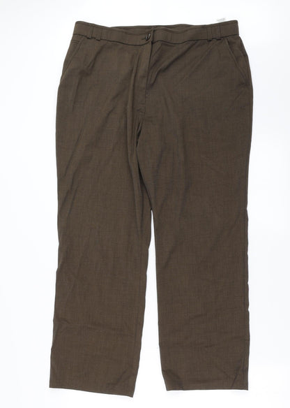 Womens UK Size 18 Marks and Spencer Regular Fit  Brown Trousers