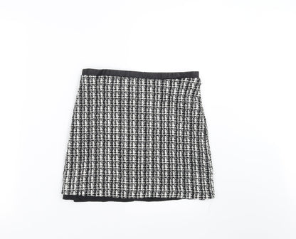 Oasis Womens Black Striped  A-Line Skirt Size 10
