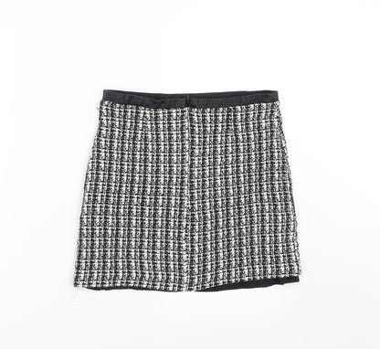 Oasis Womens Black Striped  A-Line Skirt Size 10
