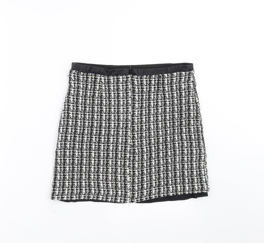 Oasis Womens Black Striped  A-Line Skirt Size 10