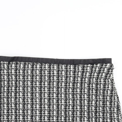 Oasis Womens Black Striped  A-Line Skirt Size 10