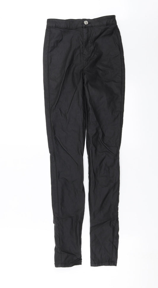 Womens UK Size 8 Missguided Extra-Slim Fit  Black Trousers