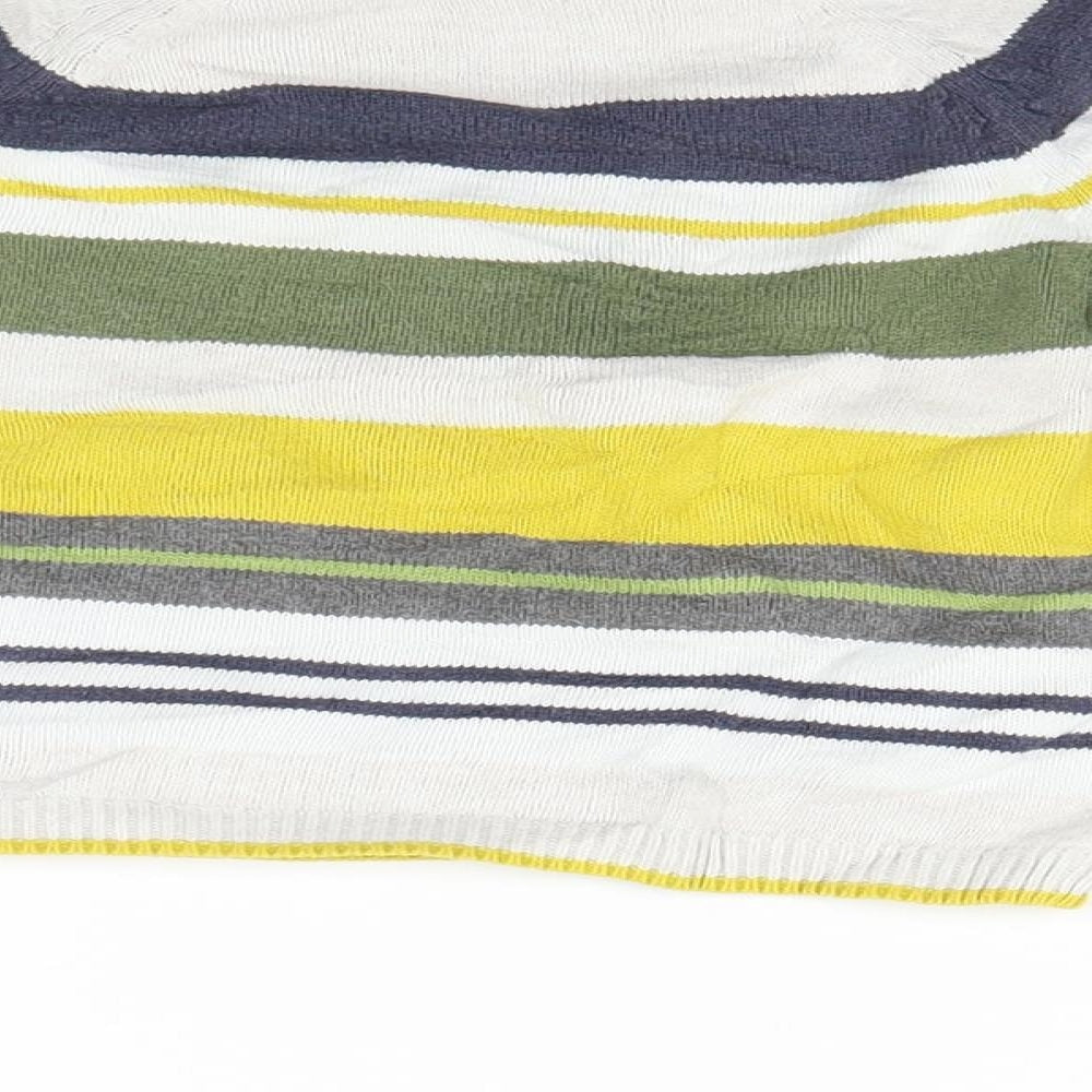H&M Boys White Striped Knit Pullover Jumper Size 9-12 Months