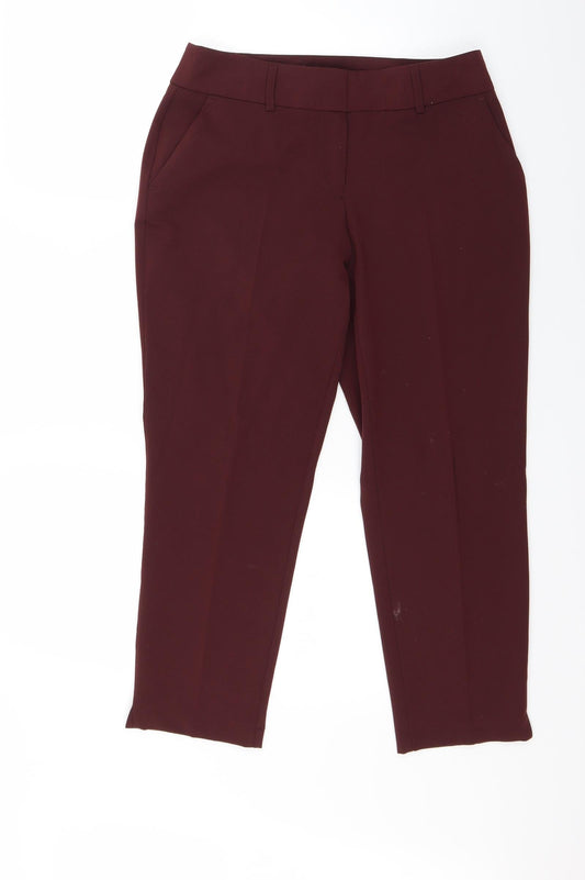 Womens UK Size 8 Dorothy Perkins Regular Fit Capri Red Trousers