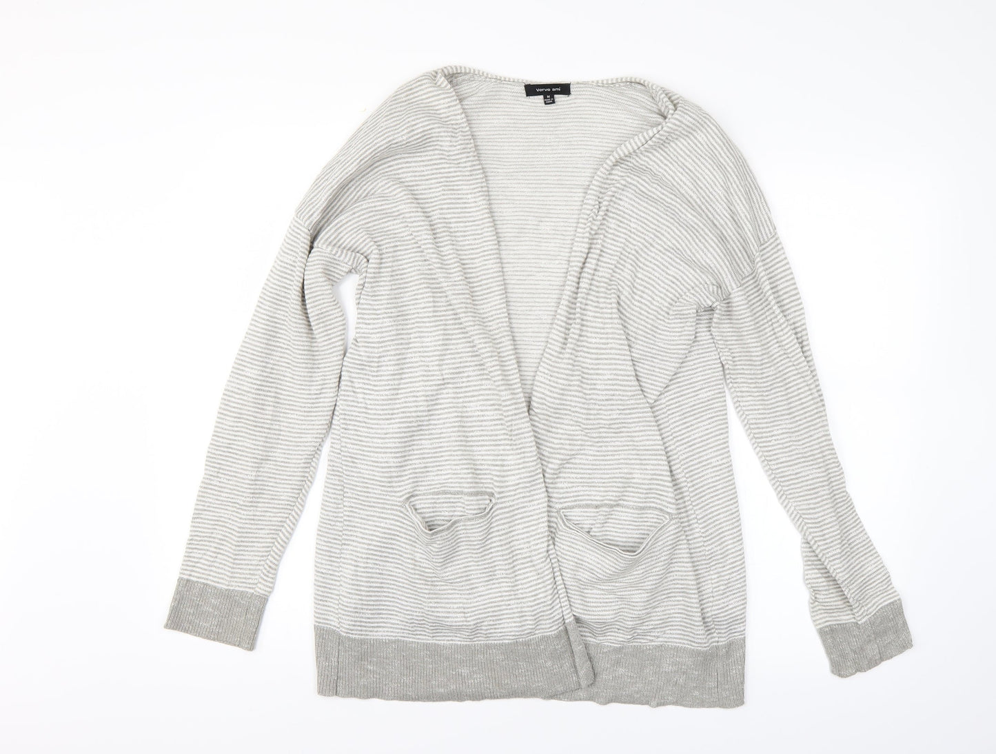 Womens UK Size M Verve Ami Grey Cardigan Jumper