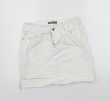 deniem co Womens White   A-Line Skirt Size 10