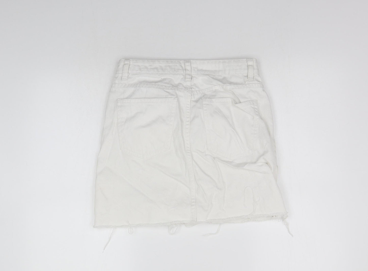 deniem co Womens White   A-Line Skirt Size 10