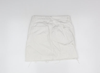 deniem co Womens White   A-Line Skirt Size 10