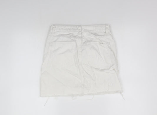 deniem co Womens White   A-Line Skirt Size 10