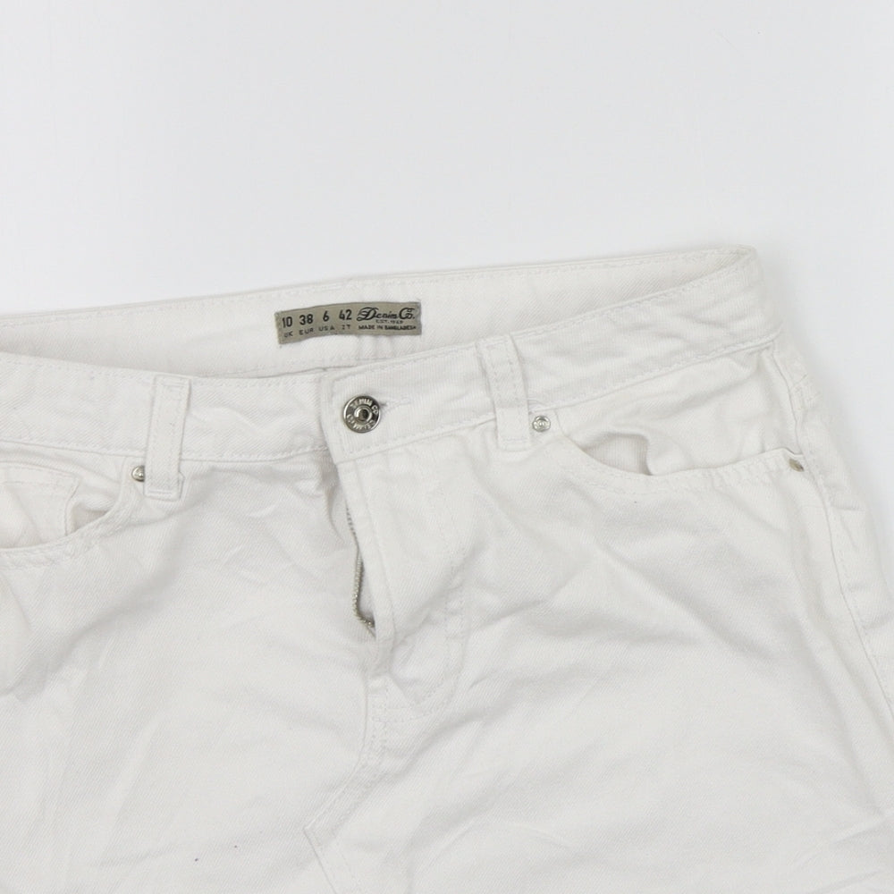 deniem co Womens White   A-Line Skirt Size 10