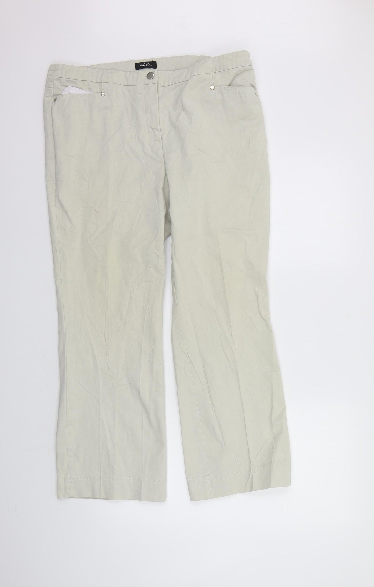 Magi Fit Womens Beige   Trousers  Size 16 L27 in - washable mark