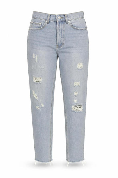 Womens UK Size 8 Missguided Regular Fit Straight Blue Jeans