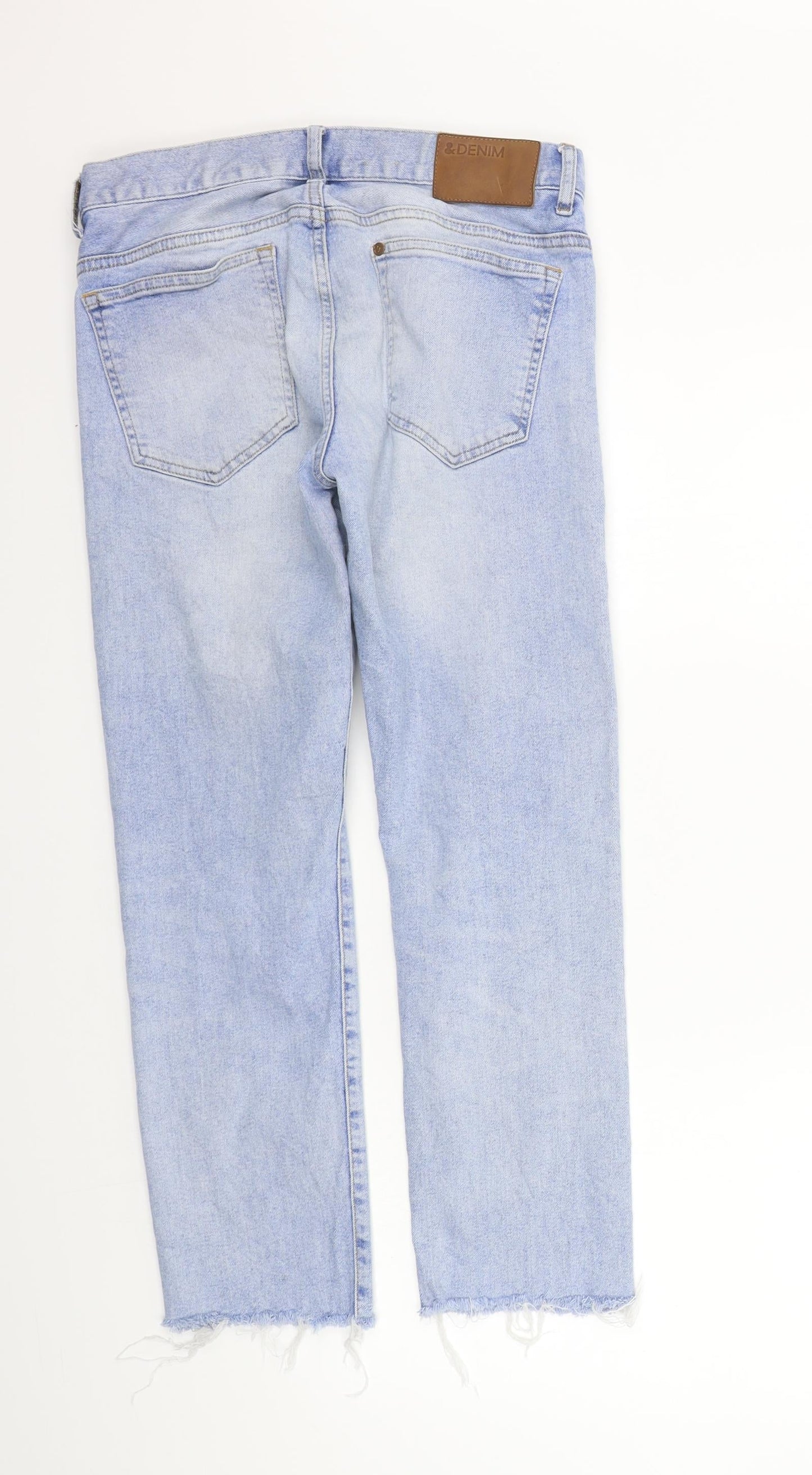 Womens UK Size 29 in H&M Regular Fit Straight Blue Jeans