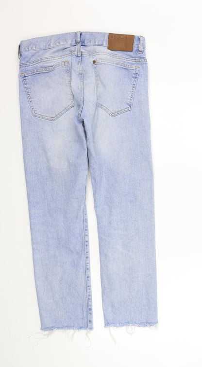 Womens UK Size 29 in H&M Regular Fit Straight Blue Jeans