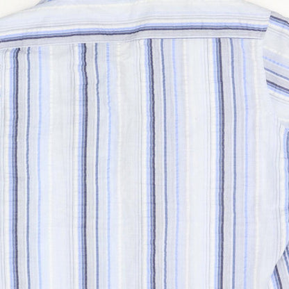 Mens UK Size L Cutting Edge Blue  Button-Up Short Sleeve Casual Shirt
